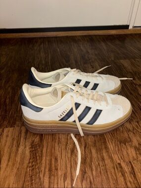 Adidas Gazelle Black, Gold and Tan - Like New